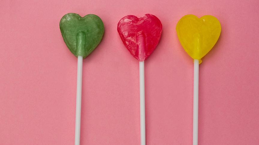 Herzschlecker: Süßigkeiten, Zuckerl